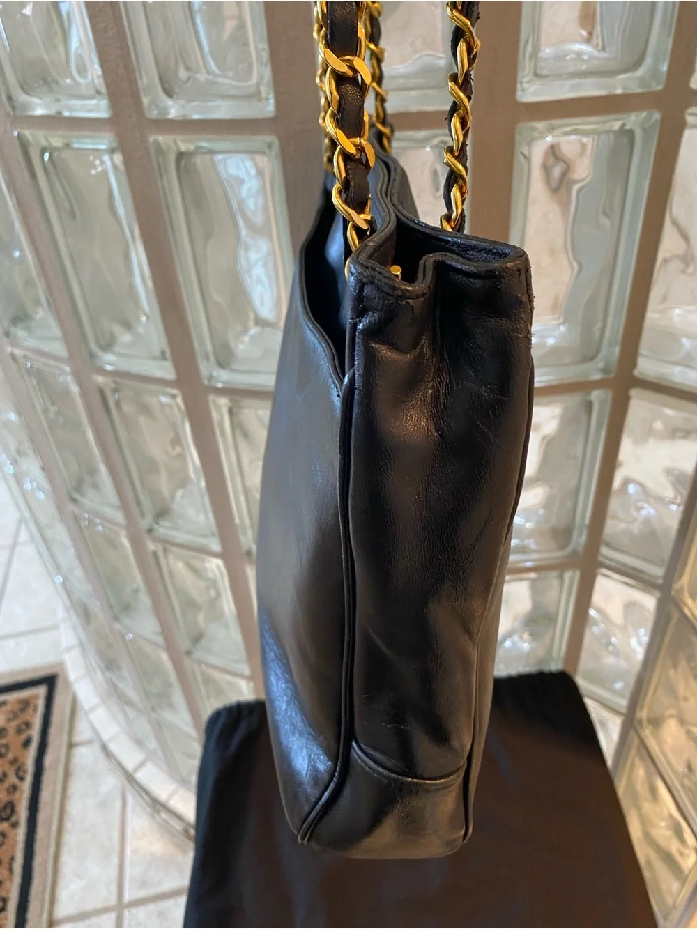 CHANEL Timeless CC Tote in Black Lambskin Leather with 24k gold-plated hardware